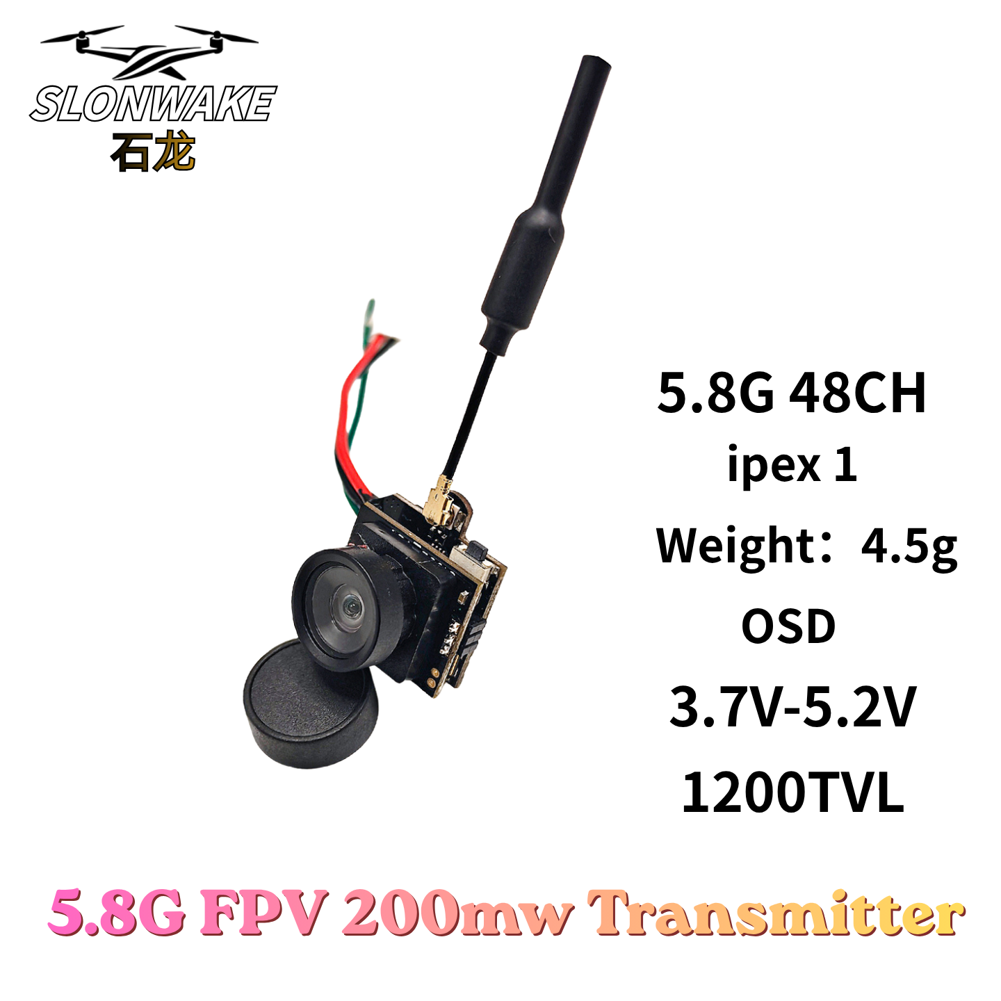 Fpv Drone Frame - Slonwake 5.8G 48CH 200mW FPV DC3.7v-5v