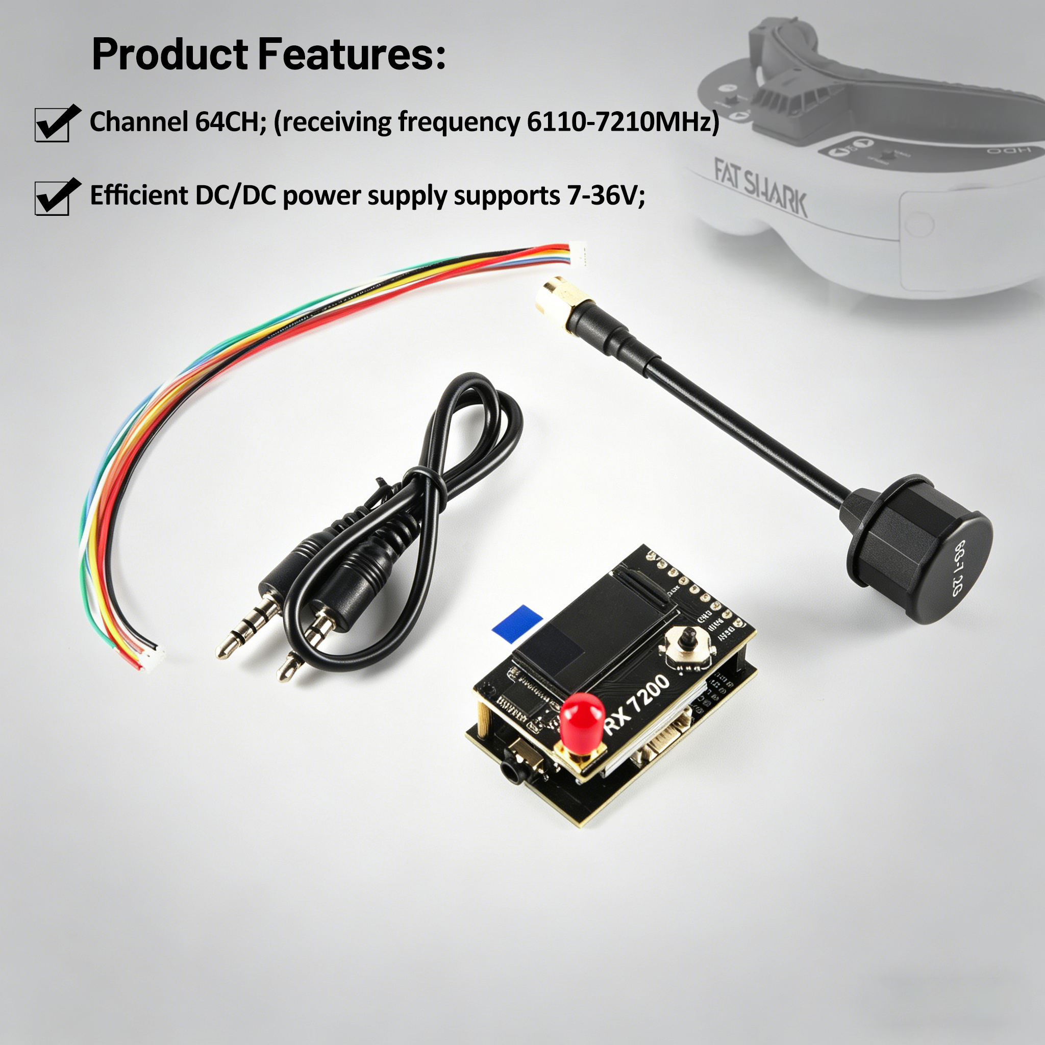 7.2G Video Receiver Module 64- - Fpv Drone Goggles 리뷰 및 가격