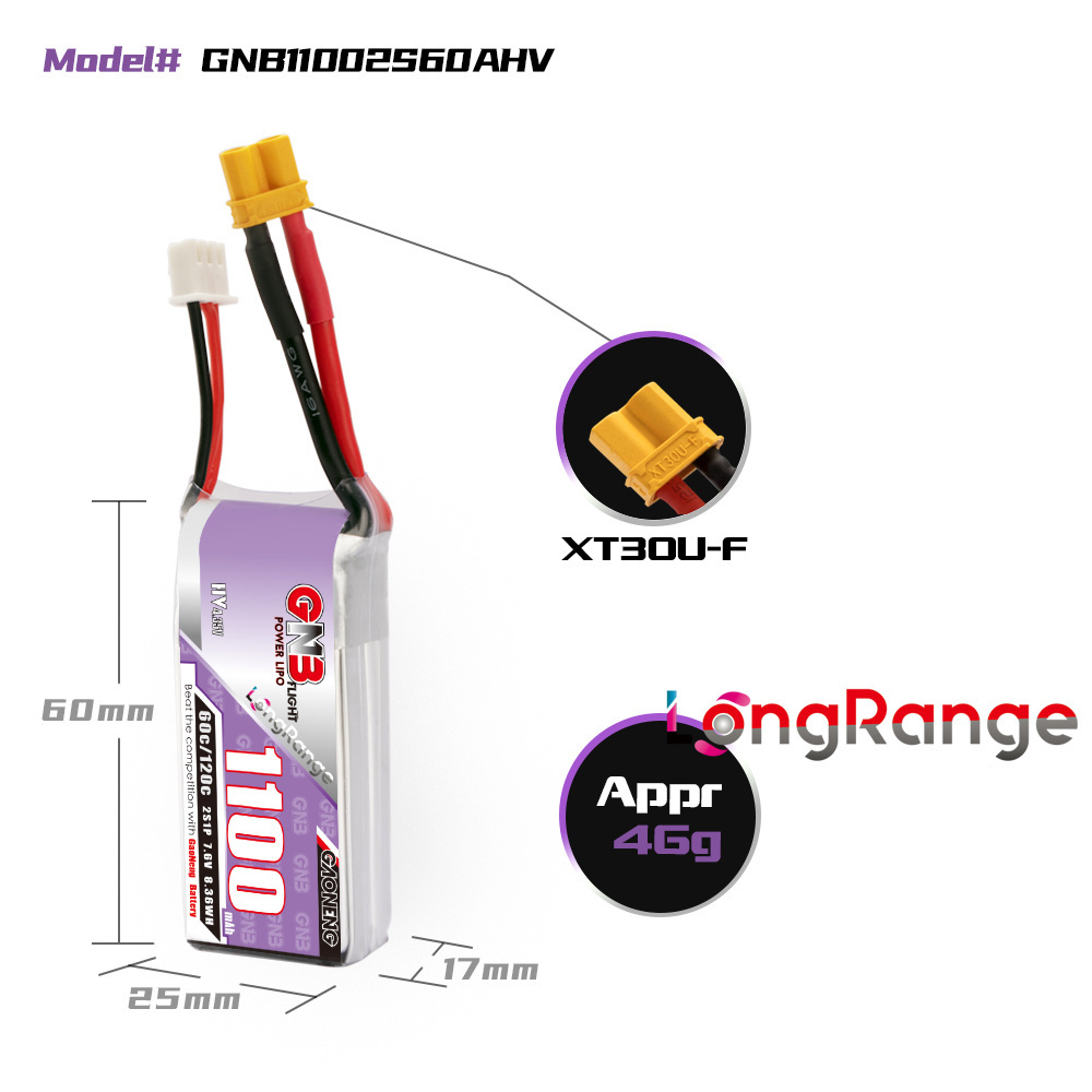 GNB 1100mAh 2S 3S 4S 6S 60C/12 - Fpv Drone Battery 리뷰 및 가격