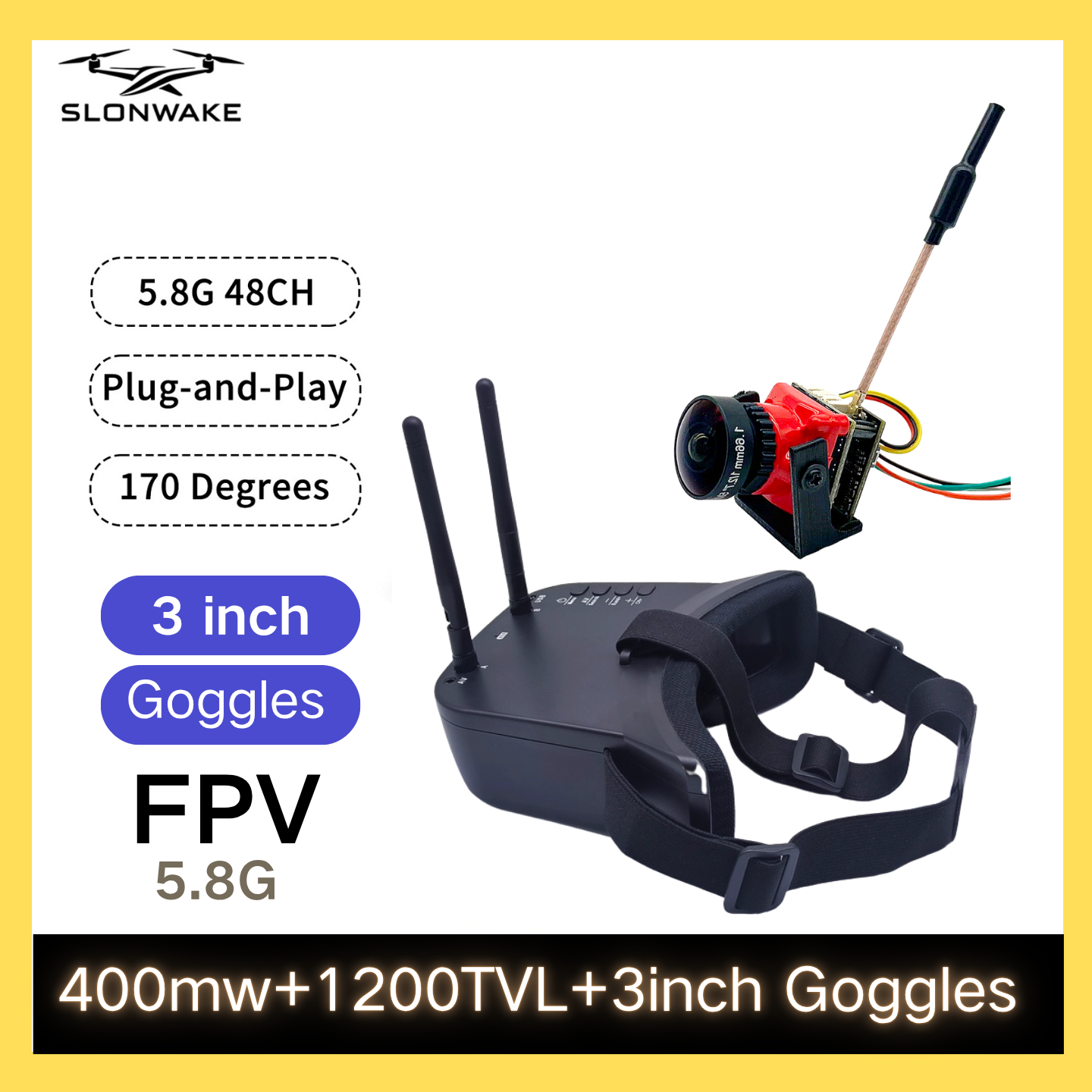 SLONWAKE 5.8G 48CH FPV 400mw V - Fpv Drone Frame 리뷰 및 가격