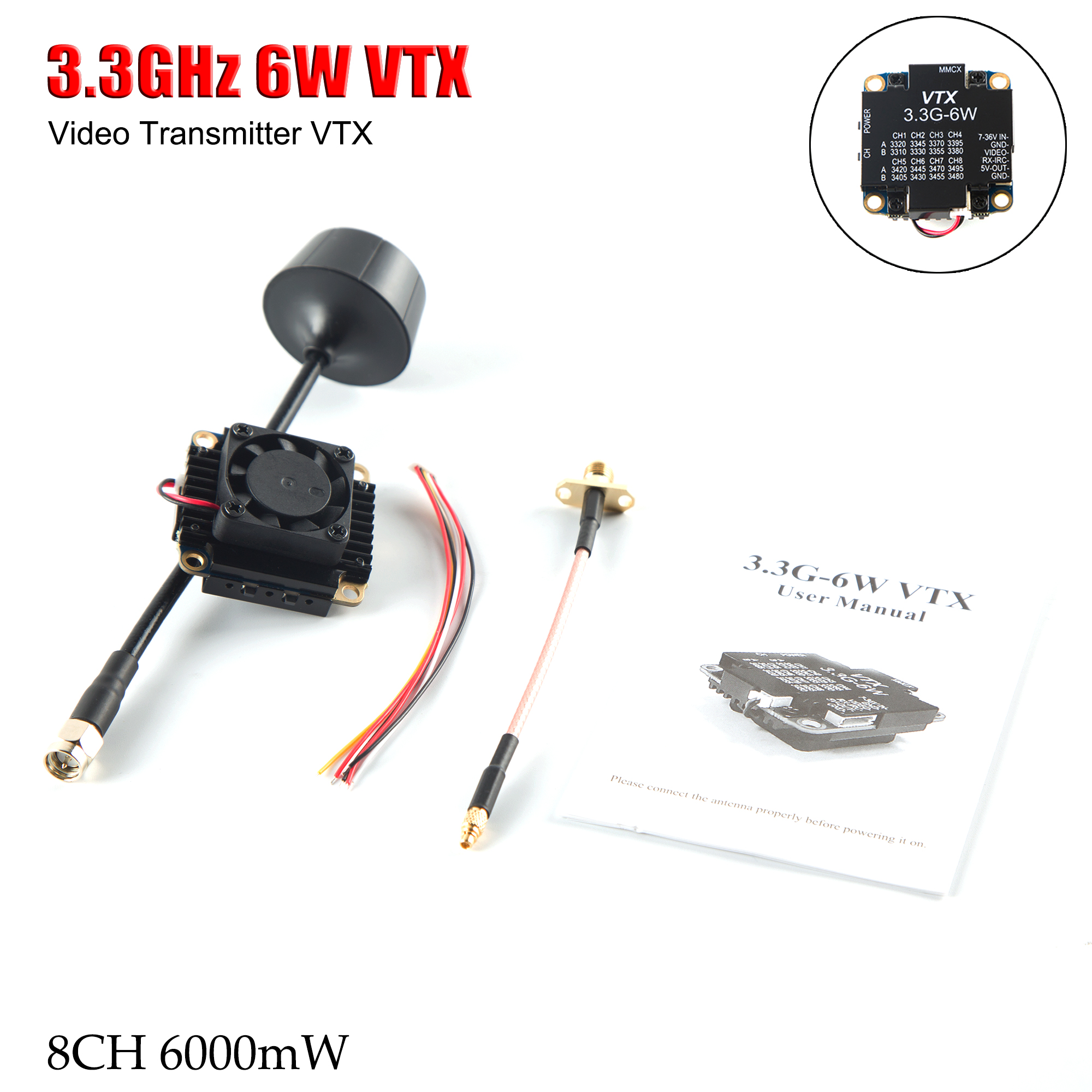 FPV Video Transmitter 3.3G 6W  - Fpv Drone Transmitter 리뷰 및 가격