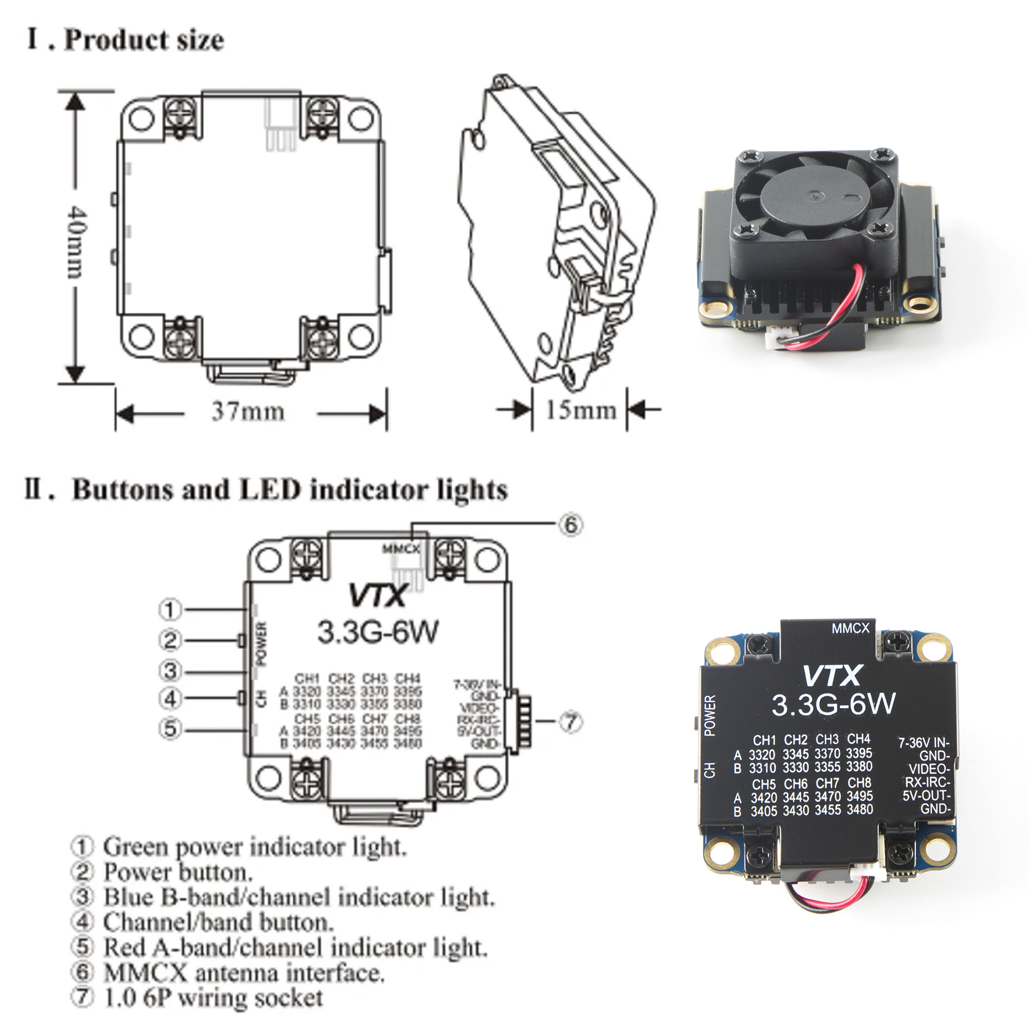 FPV Video Transmitter 3.3G 6W  - Fpv Drone Transmitter 리뷰 및 가격